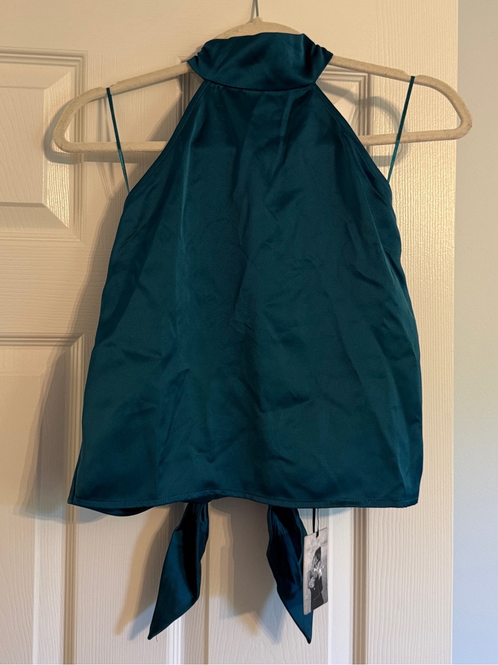 NWT Sincerely Jules — satin open back halter top